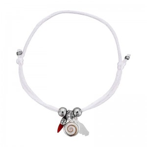 Bracelet blanc oeil de sainte lucie et corail