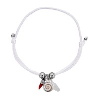 Bracelet blanc oeil de sainte lucie et corail