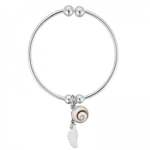 Bracelet rigide en argent avec oeil de sainte lucie