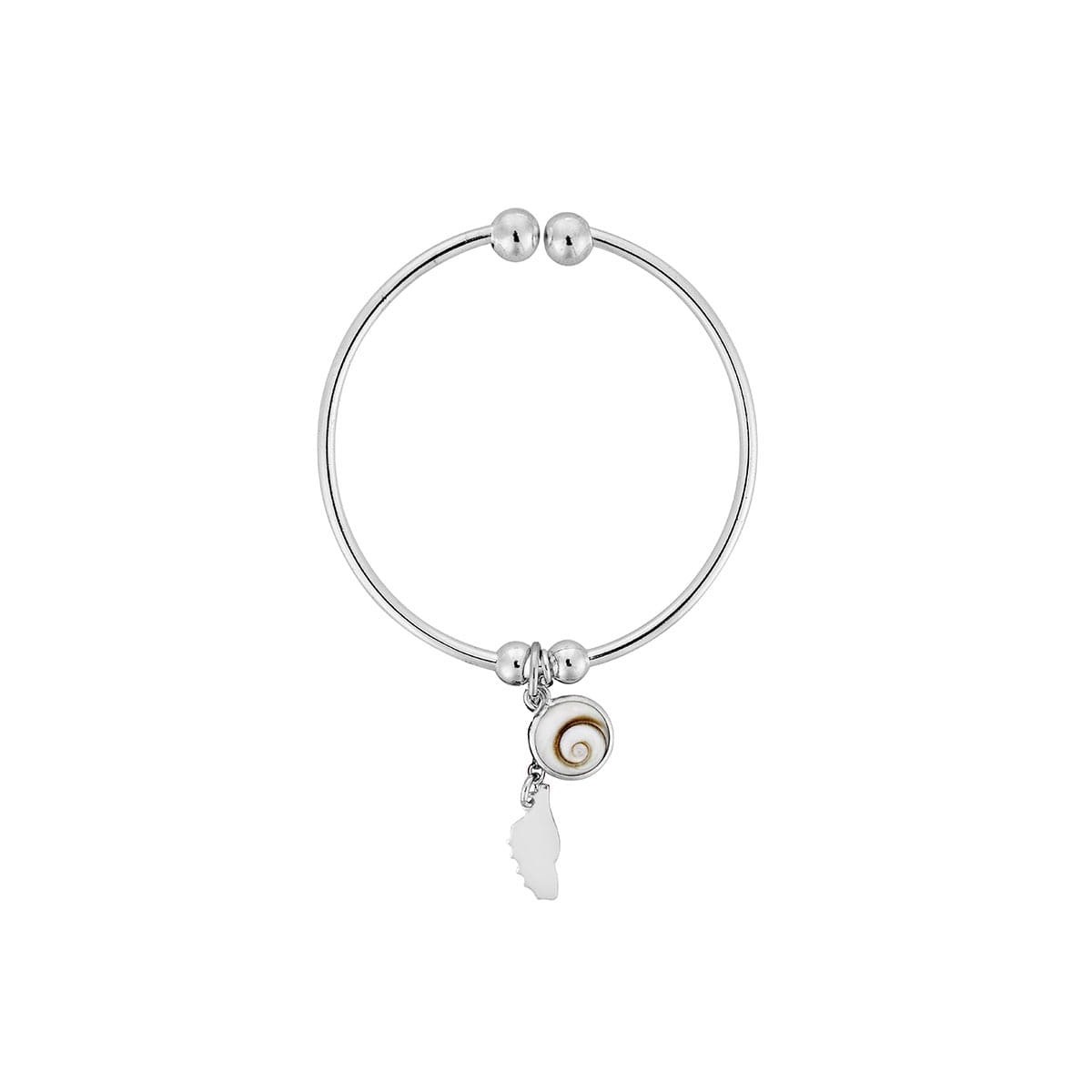 Bracelet rigide en argent avec oeil de sainte lucie