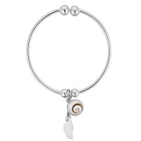 Bracelet rigide en argent avec oeil de sainte lucie