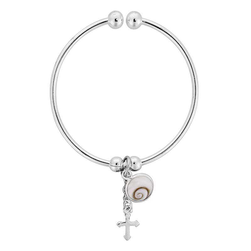 Bracelet rigide en argent avec oeil de sainte lucie