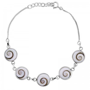 Bracelet chaine argent et oeil de ste lucie