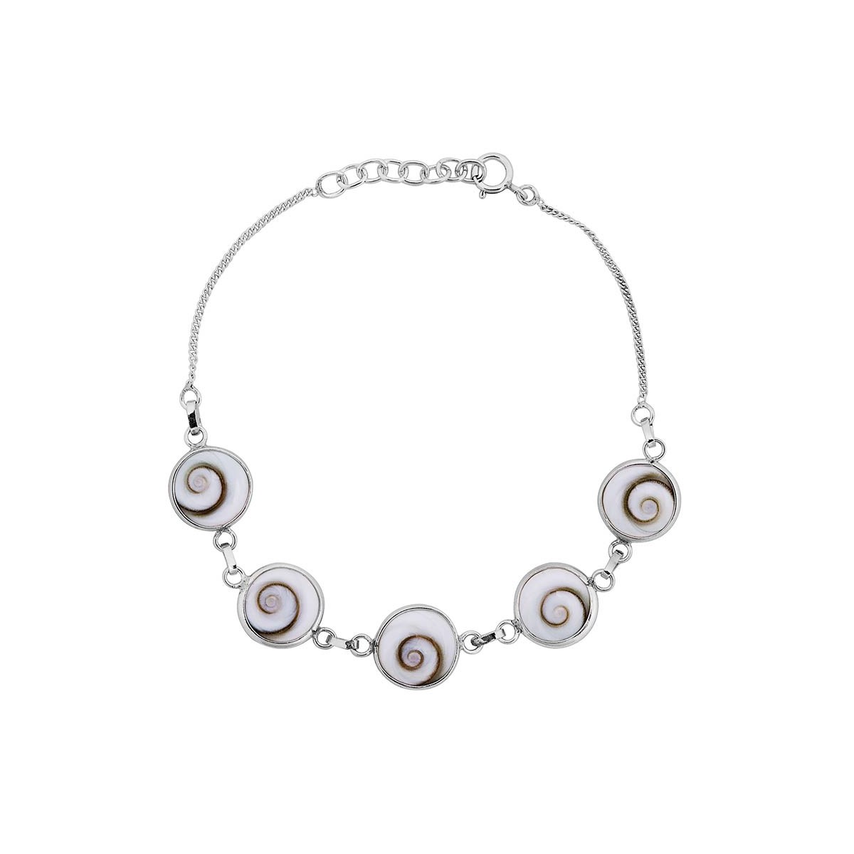 Bracelet chaine argent et oeil de ste lucie