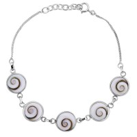 Bracelet chaine argent et oeil de ste lucie