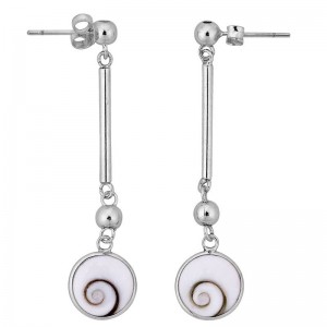 boucle d'oreilles en argent type clou et oeil de sainte lucie