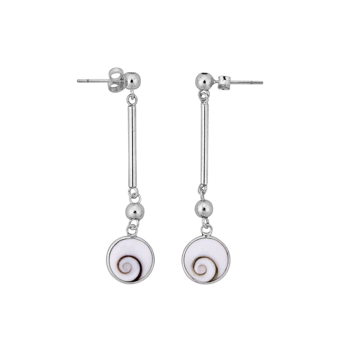 boucle d'oreilles en argent type clou et oeil de sainte lucie
