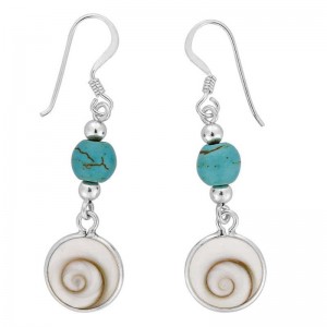 Boucles d'oreilles avec perle turquoise