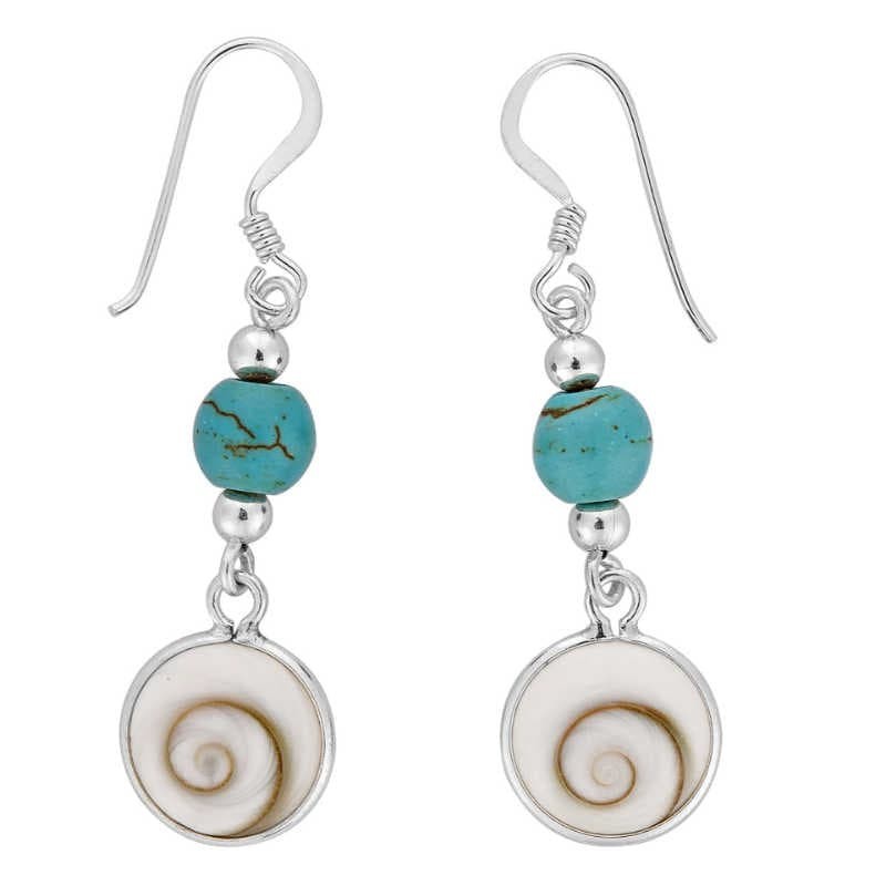 Boucles d'oreilles avec perle turquoise