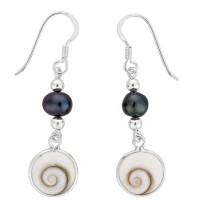 Boucles d'oreilles avec perle noire