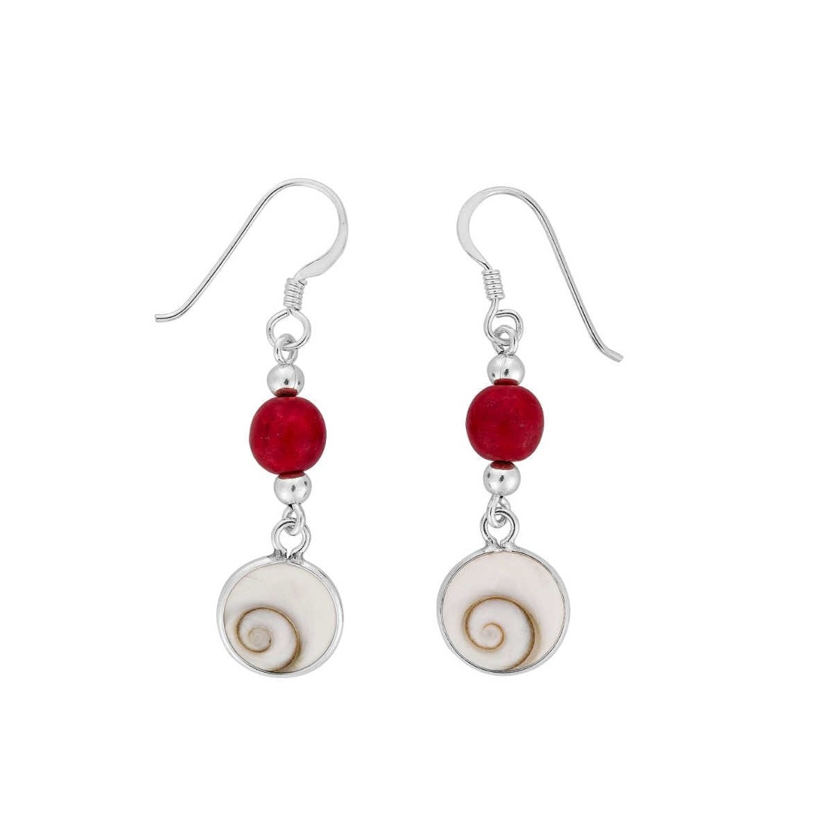 Boucles d'oreilles avec perle rouge