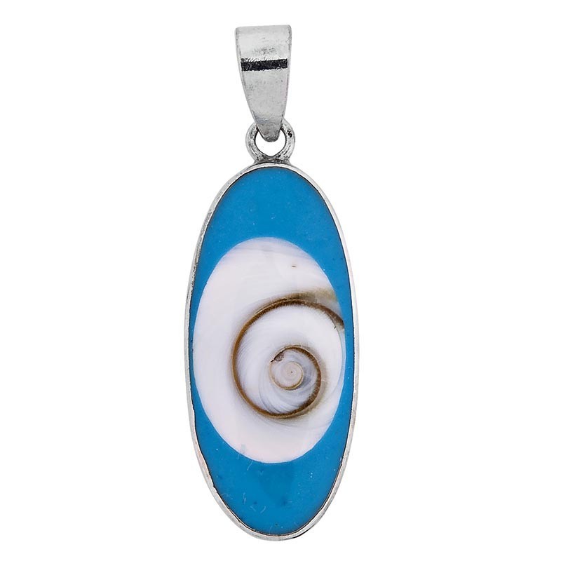 pendentif argent oeil de ste lucie et turquoise