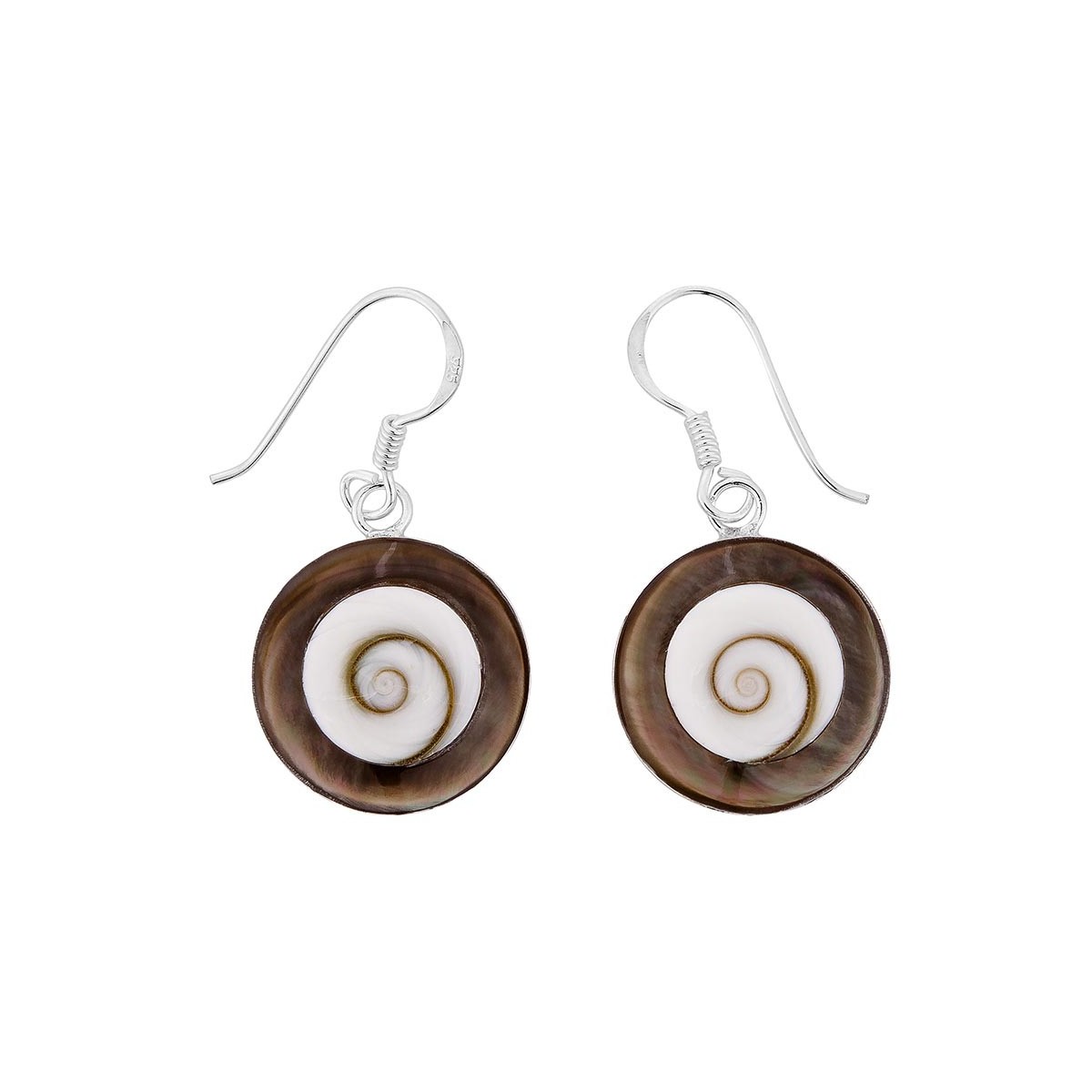 Boucles d'oreilles en argent et oeil de sainte lucie