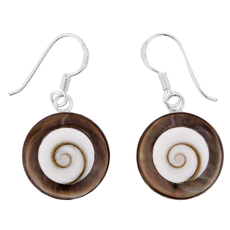 Boucles d'oreilles en argent et oeil de sainte lucie