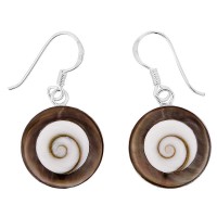 Boucles d'oreilles en argent et oeil de sainte lucie