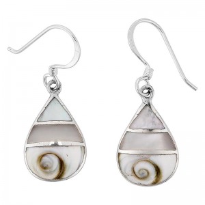 Boucles d'oreilles Argent nacre et oeil de sainte Lucie