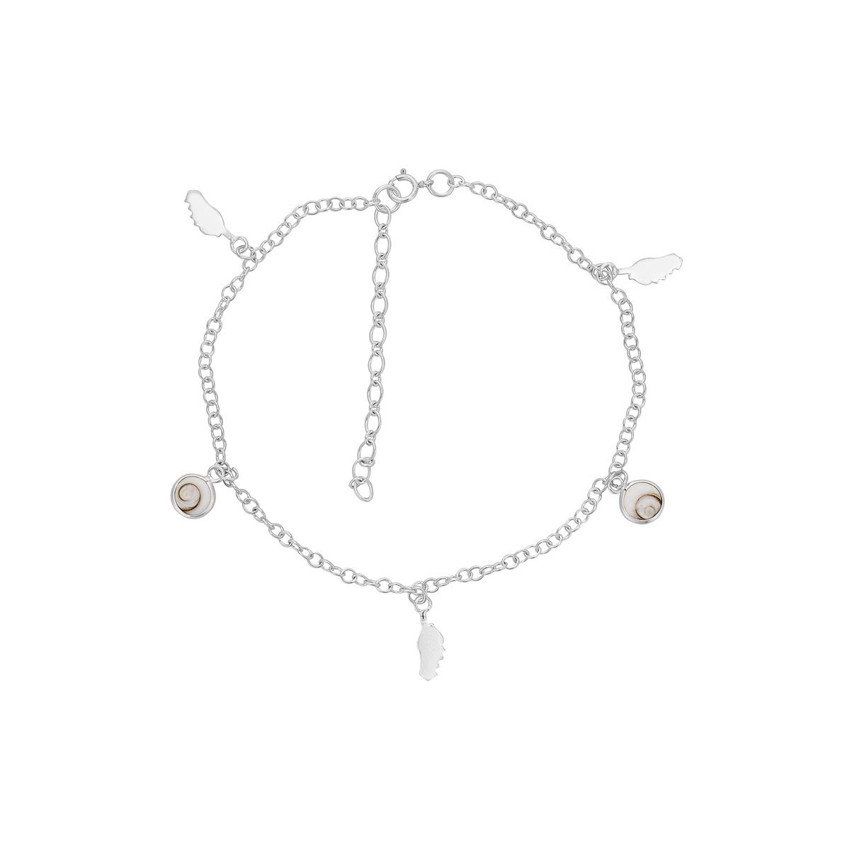 chaine de cheville argent oeil de sainte Lucie et corse