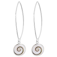 Boucles d'oreilles Argent oeil de sainte lucie rond