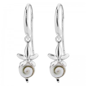 Boucles d'oreilles argent orchidée et oeil de sainte Lucie