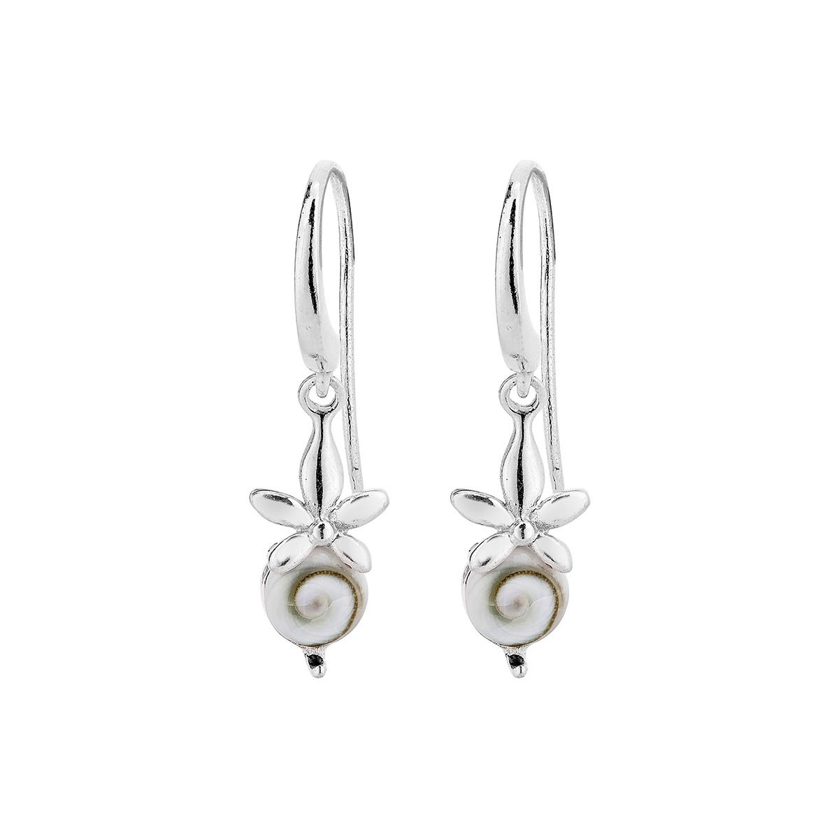 Boucles d'oreilles argent orchidée et oeil de sainte Lucie