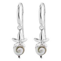 Boucles d'oreilles argent orchidée et oeil de sainte Lucie