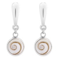 boucles d'oreilles suspendue argent et oeil de sainte lucie