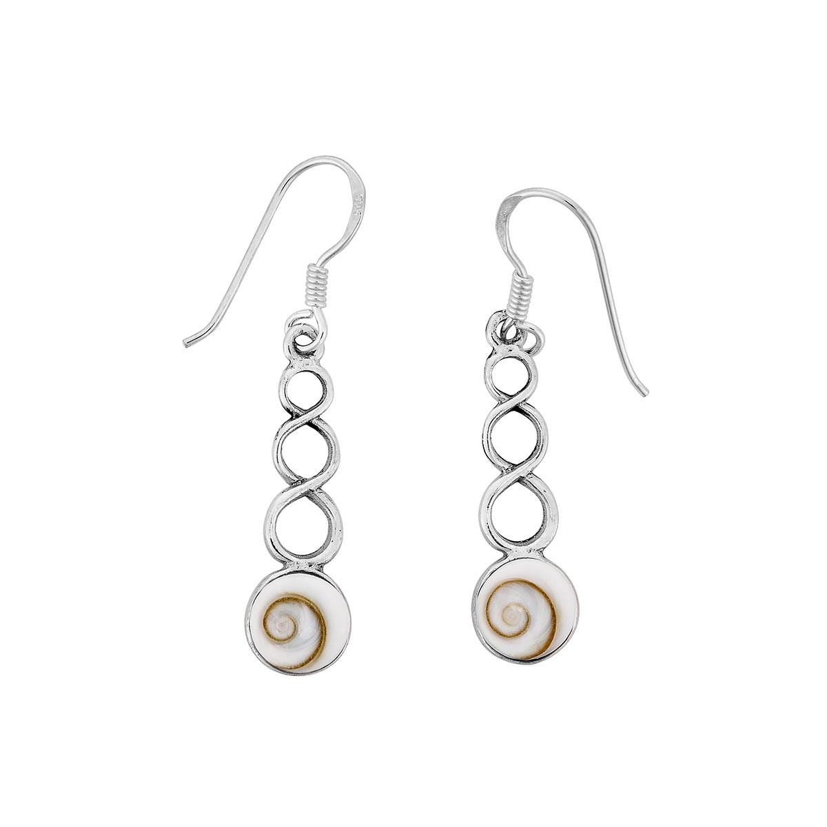 Boucles d'oreilles en argent et oeil de sainte lucie
