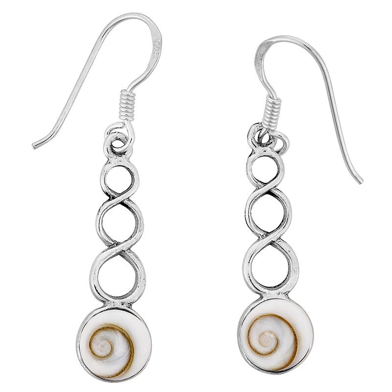 Boucles d'oreilles en argent et oeil de sainte lucie