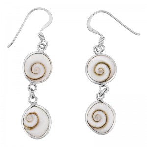 Boucles d'oreilles en argent avec deux yeux de sainte lucie