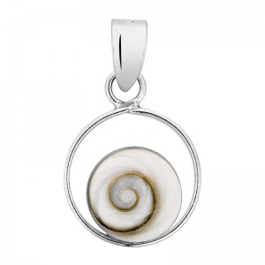 pendentif en argent avec oeil de sainte Lucie rond