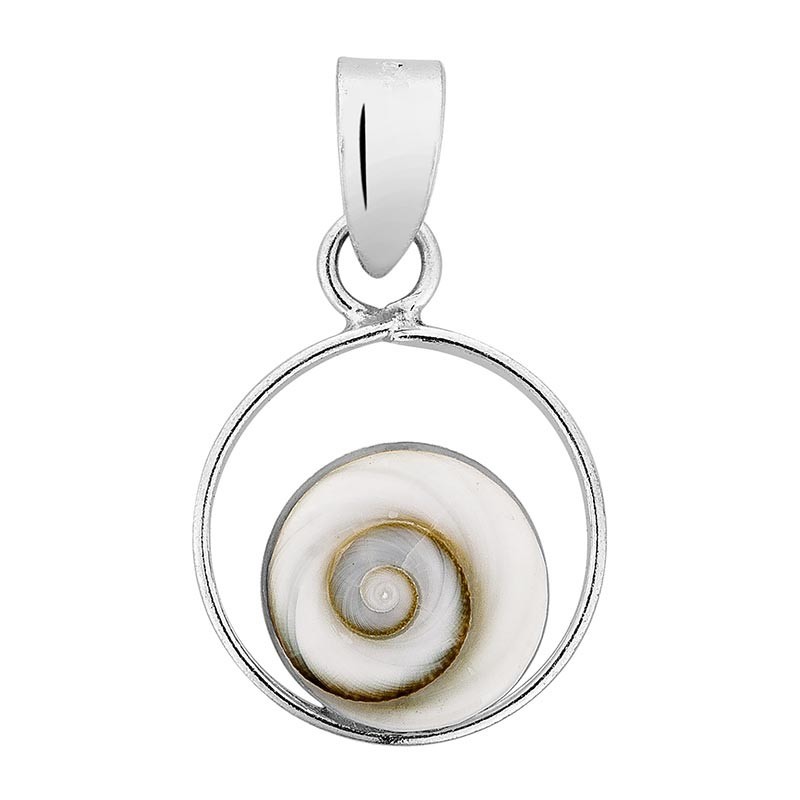 pendentif en argent avec oeil de sainte Lucie rond