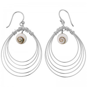 Boucles d'oreilles en argent et oeil de sainte lucie