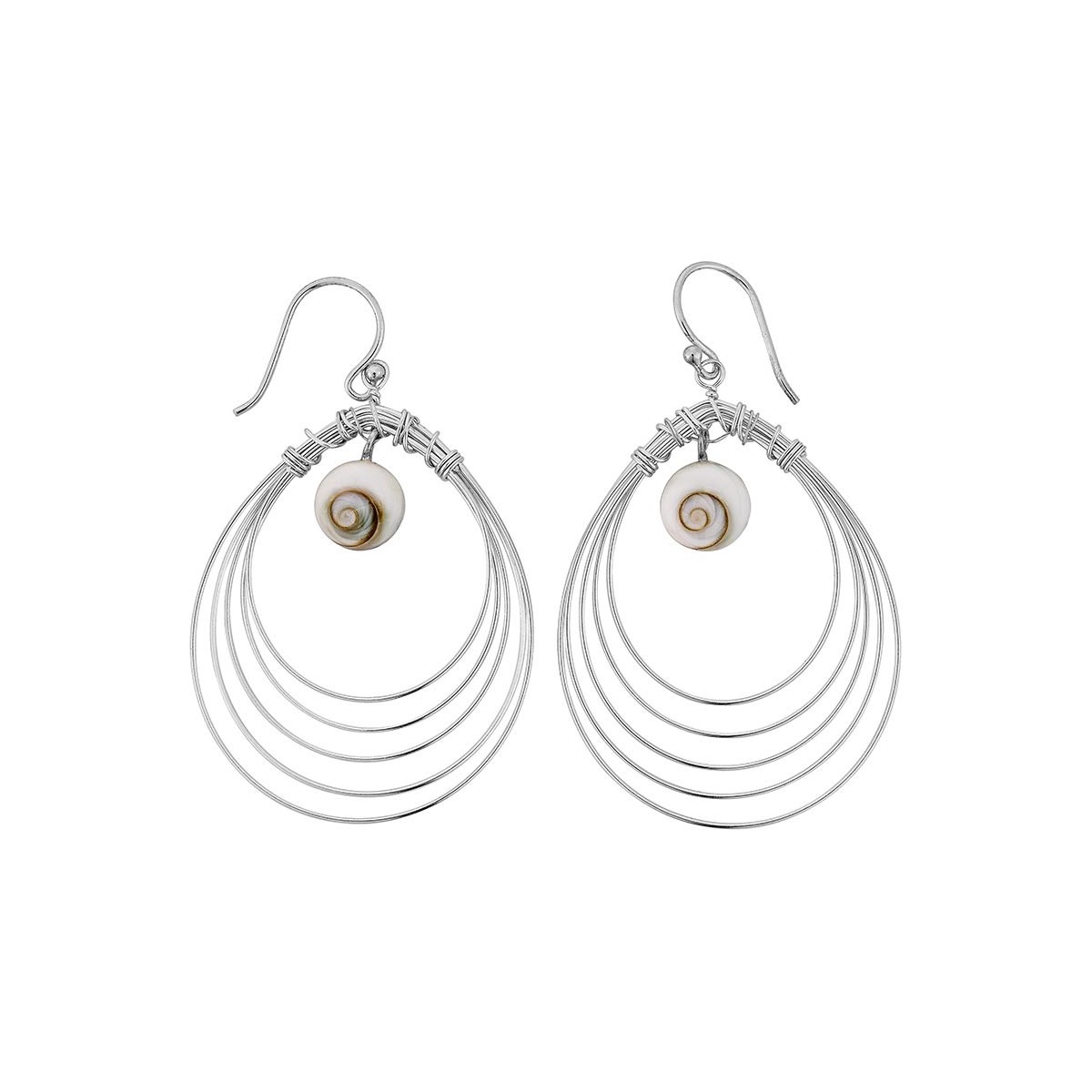 Boucles d'oreilles en argent et oeil de sainte lucie