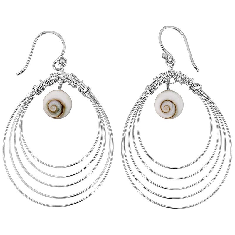 Boucles d'oreilles en argent et oeil de sainte lucie