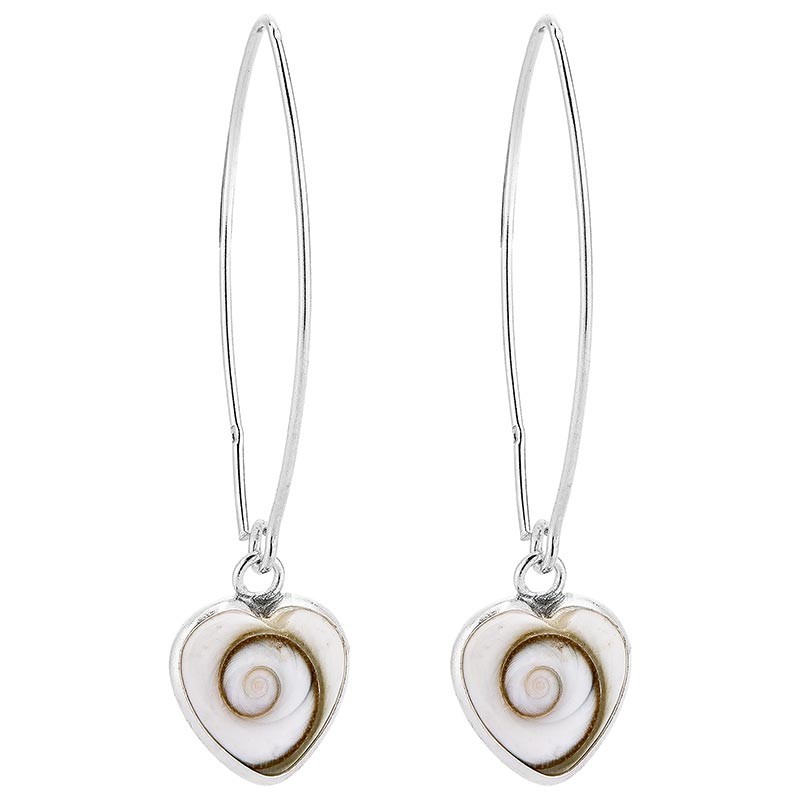 Boucles d'oreilles Argent oeil de sainte lucie coeur