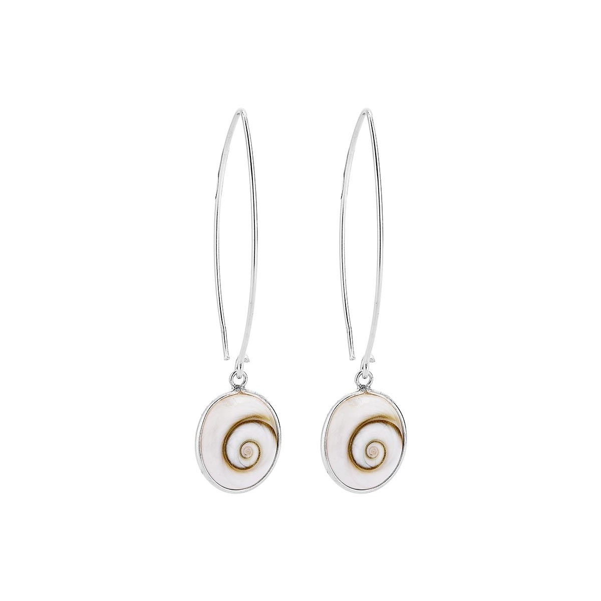 Boucles d'oreilles Argent oeil de sainte lucie ovale