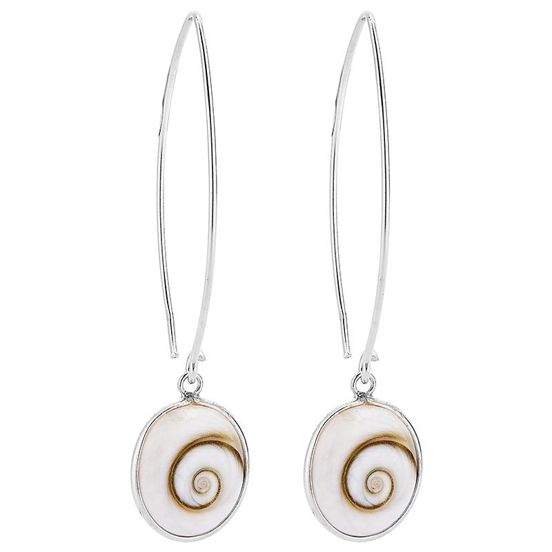 Boucles d'oreilles Argent oeil de sainte lucie ovale
