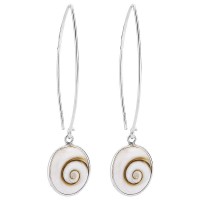 Boucles d'oreilles Argent oeil de sainte lucie ovale
