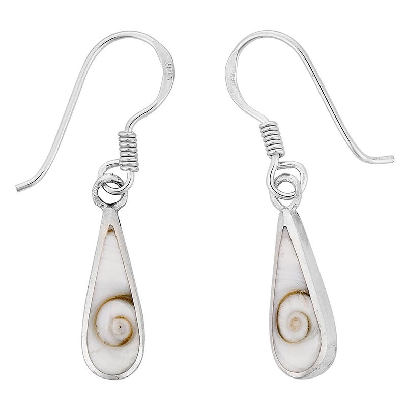 Boucles d'oreilles argent et oeil de sainte Lucie
