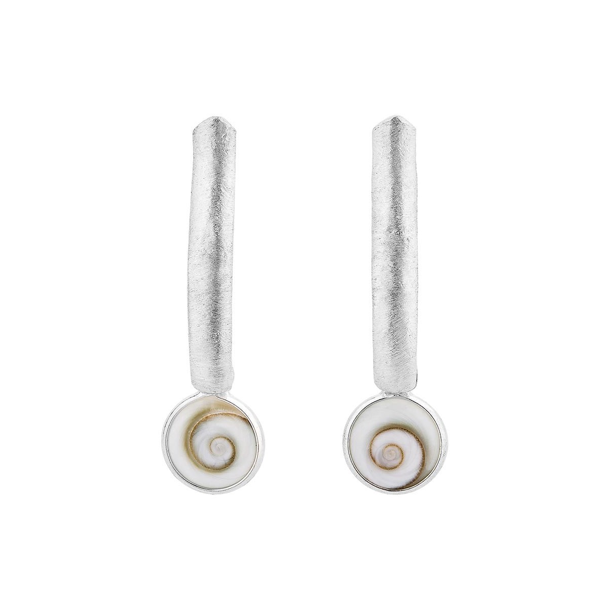 boucles d'oreilles suspendue argent et oeil de sainte lucie