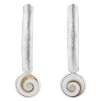 boucles d'oreilles suspendue argent et oeil de sainte lucie