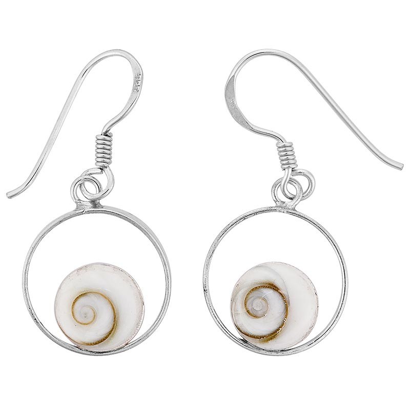 Boucles d'oreilles en argent et oeil de sainte lucie