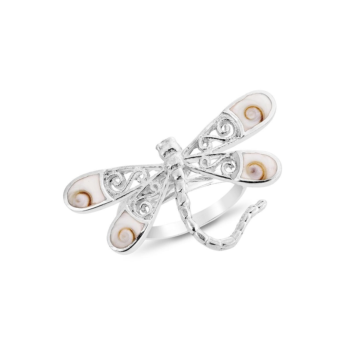 Bague en argent en forme de libellule