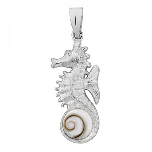 pendentif argent hippocampe et oeil de ste lucie