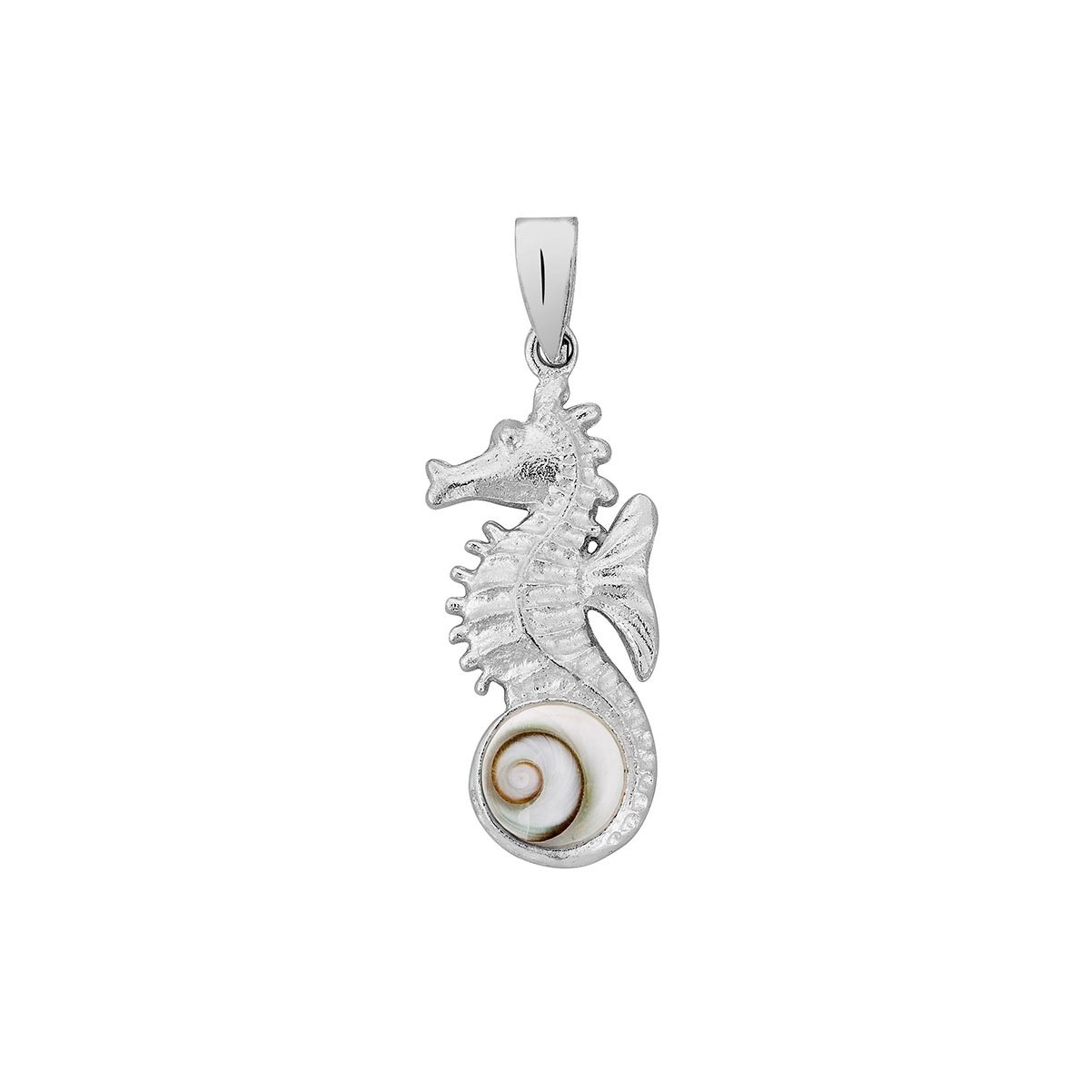 pendentif argent hippocampe et oeil de ste lucie