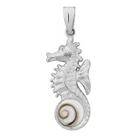 pendentif argent hippocampe et oeil de ste lucie