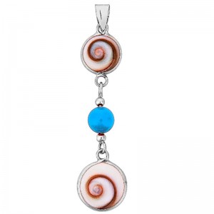 pendentif en argent et oeil de sainte lucie