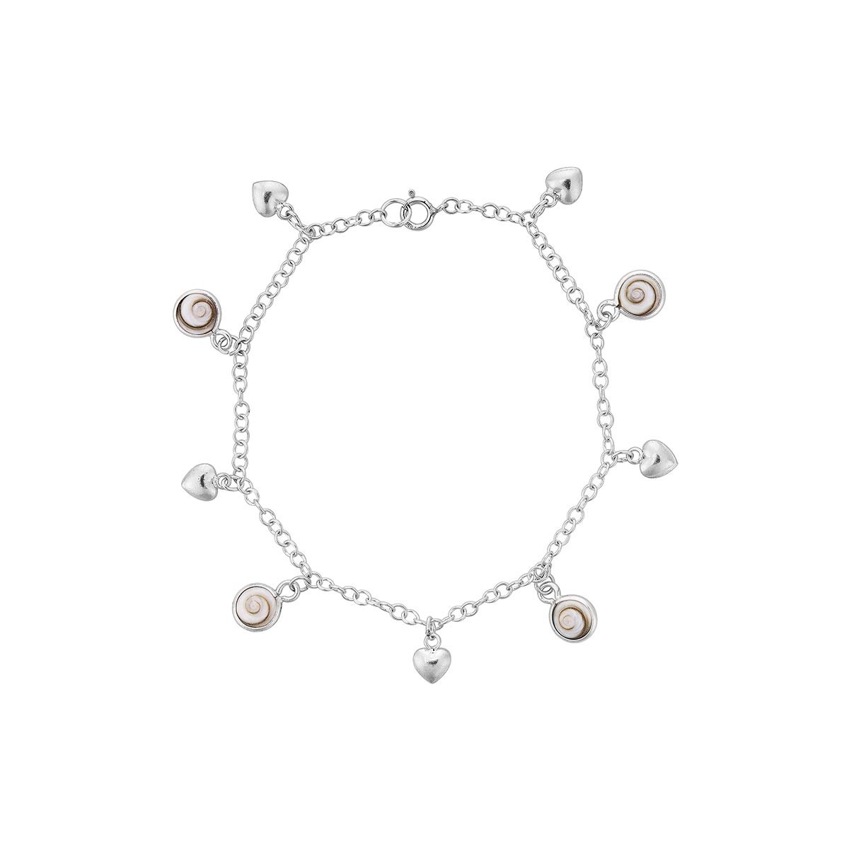 Bracelet argent oeil de sainte Lucie et coeurs