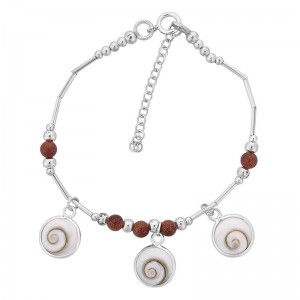 Bracelet en argent avec oeil du tigre et oeil de sainte lucie