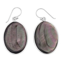 Boucles d'oreilles ovale nacre